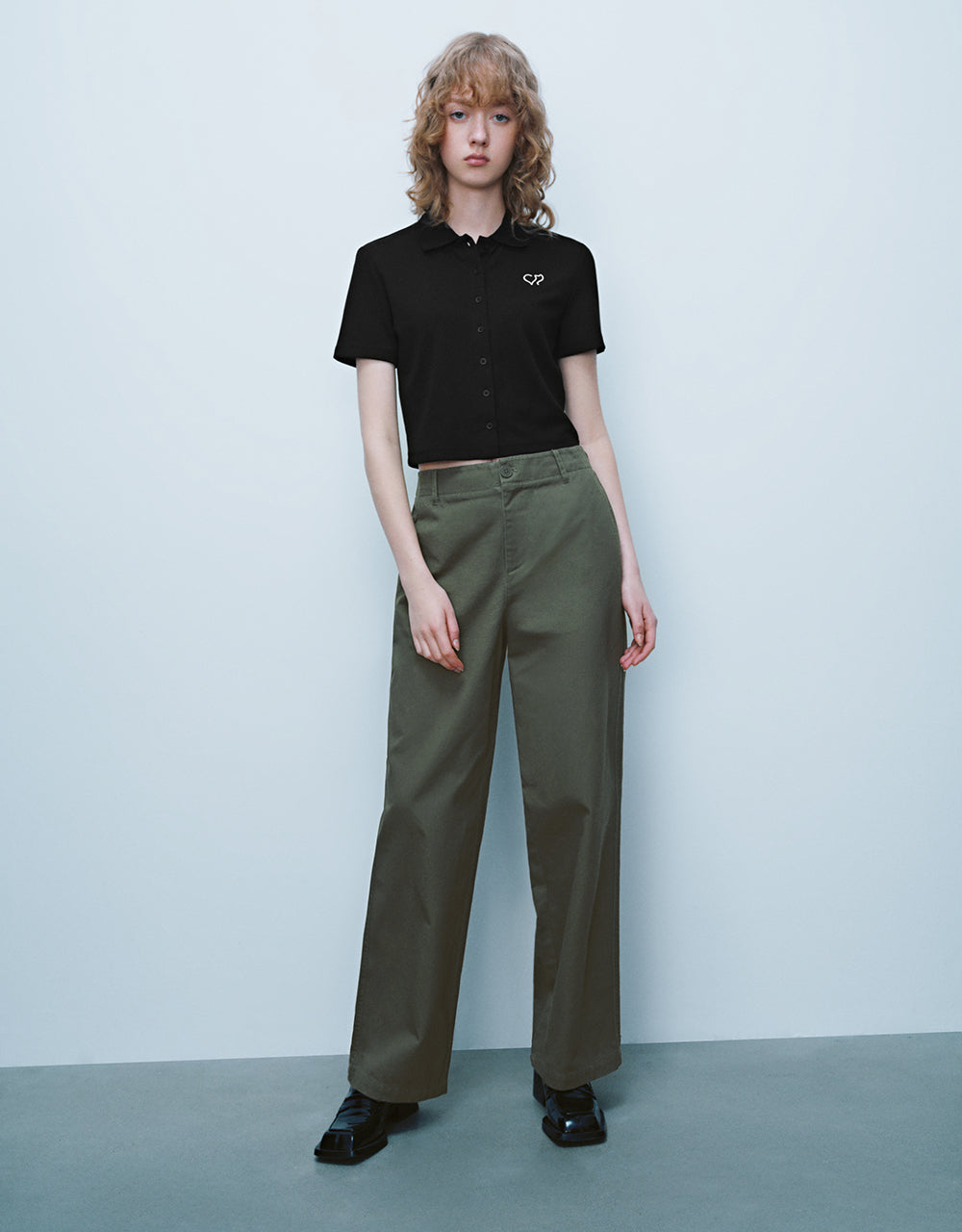 Woven Cropped Straight Pants