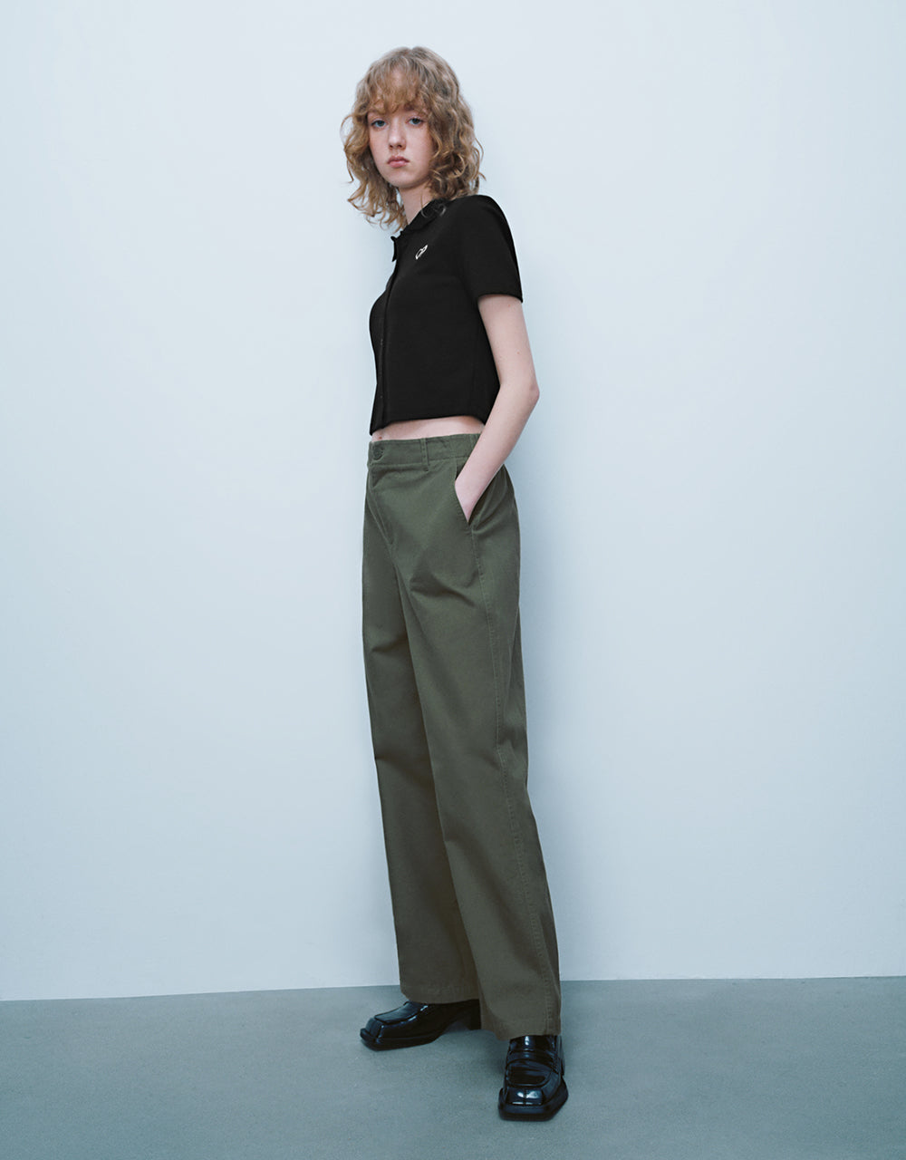 Woven Cropped Straight Pants