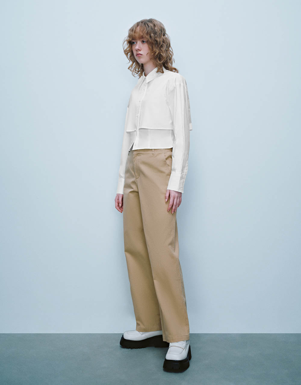 Woven Cropped Straight Pants