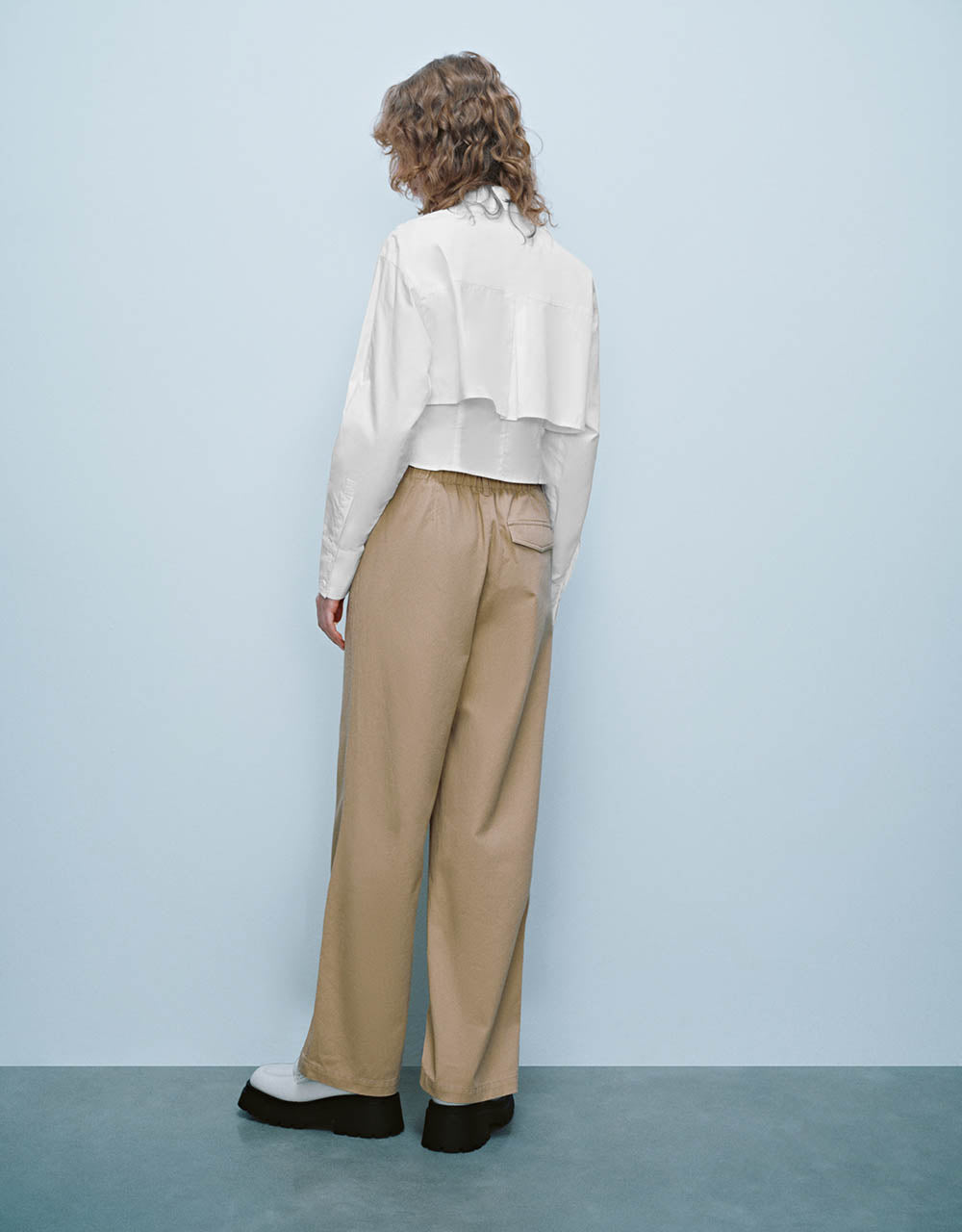 Woven Cropped Straight Pants