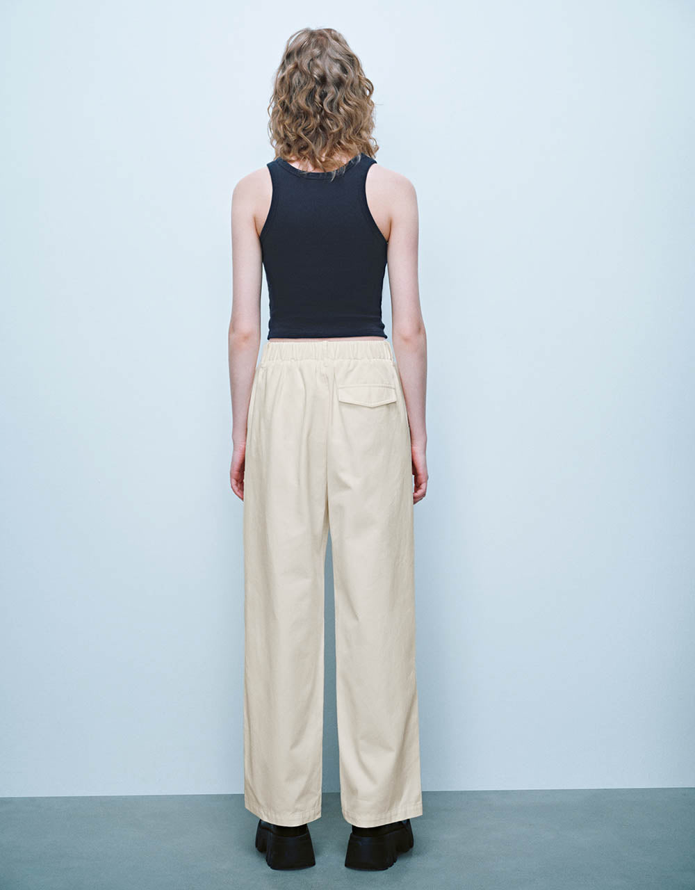 Woven Cropped Straight Pants