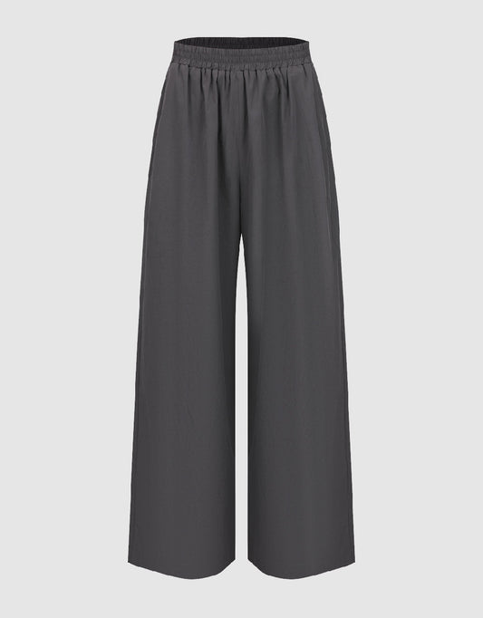 Elastic Waist Wide-Leg Pants