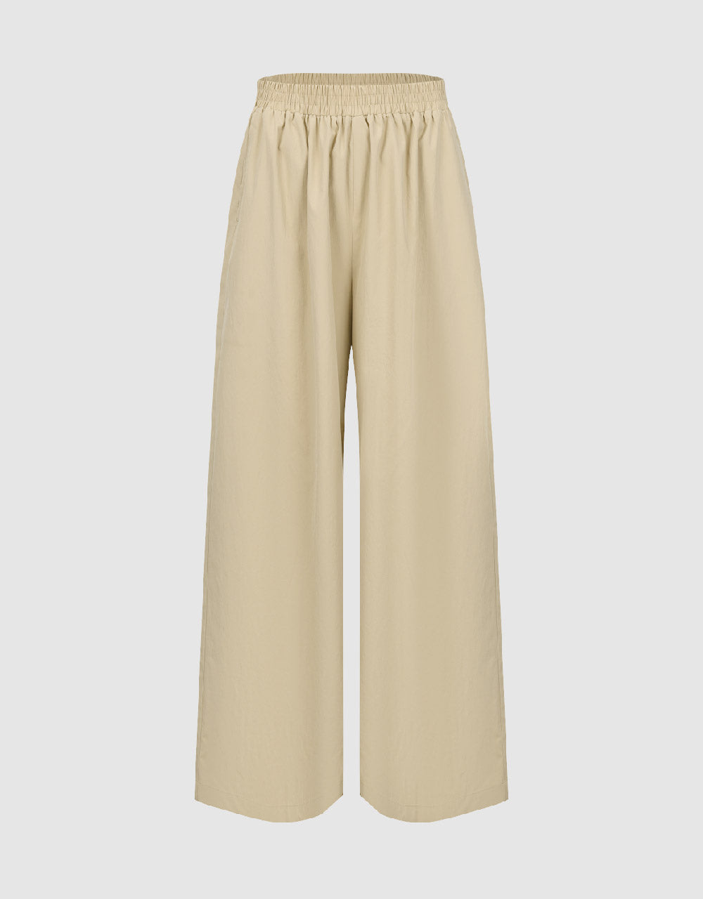 Elastic Waist Wide-Leg Pants