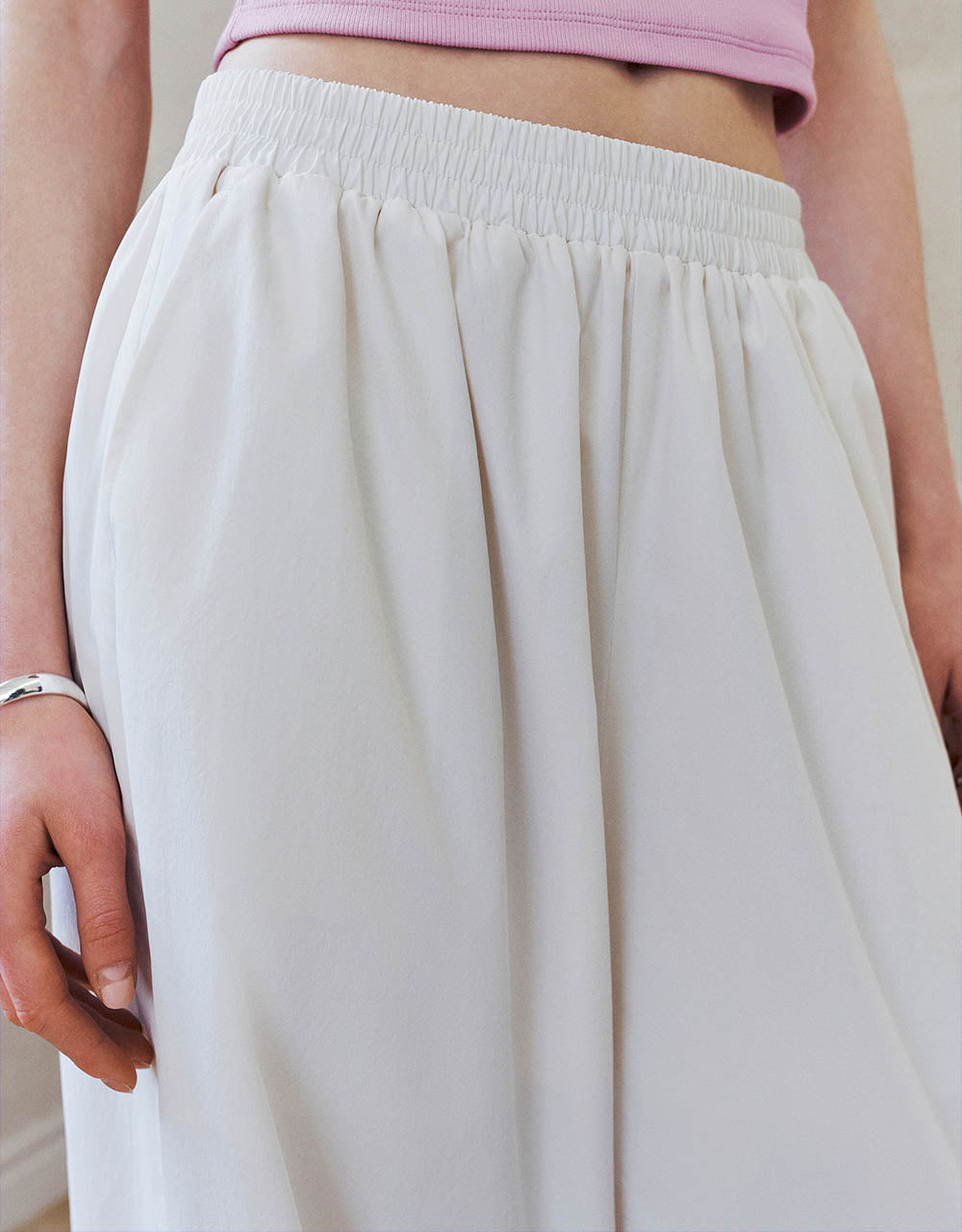 Elastic Waist Wide-Leg Pants