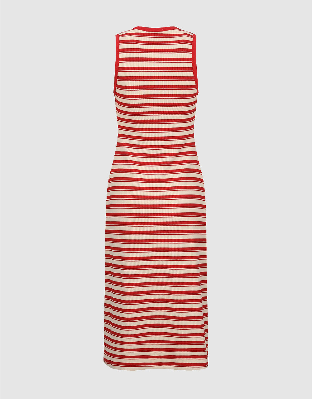 Striped Sleeveless Crew Neck Straight Dress