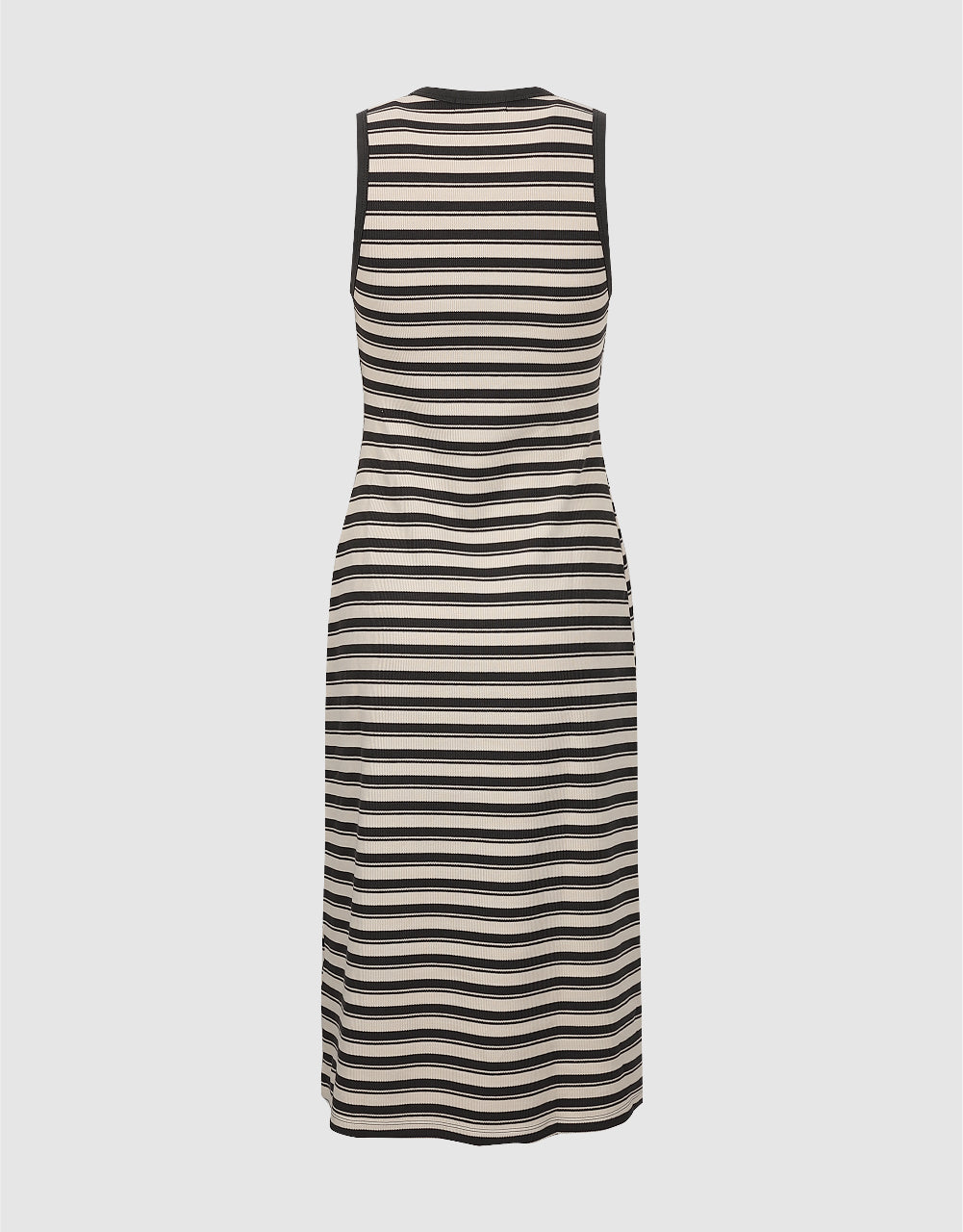 Striped Sleeveless Crew Neck Straight Dress