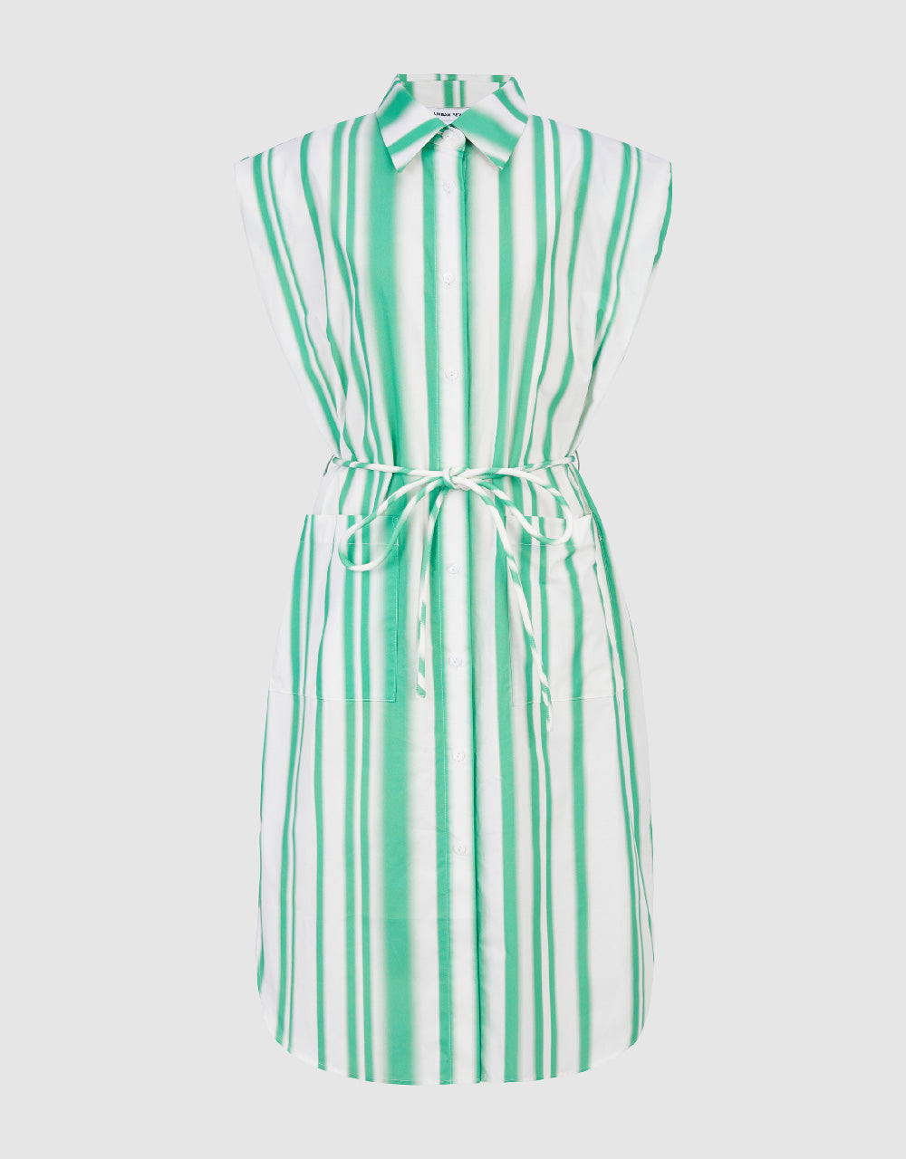 Striped Sleeveless Shirt Dress