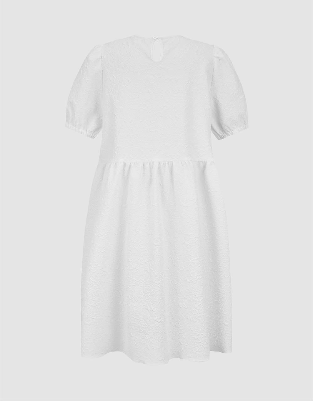 Textured Crew Neck A-Line Dress