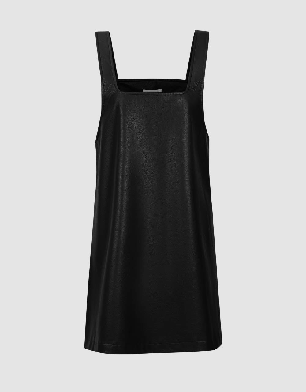 Sleeveless Vegan Leather A-Line Dress