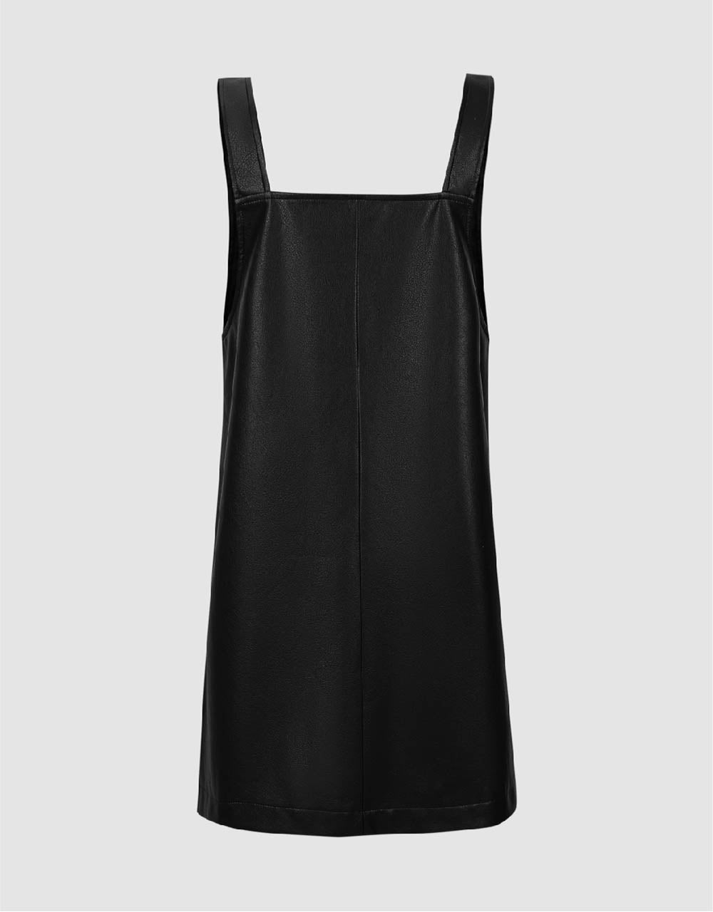 Sleeveless Vegan Leather A-Line Dress