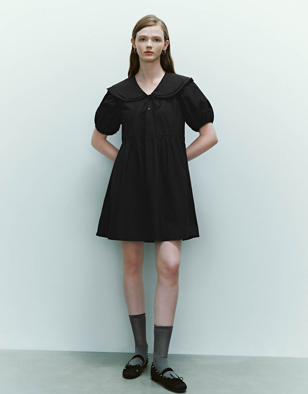 Sailor Collar Neck A-Line Dress