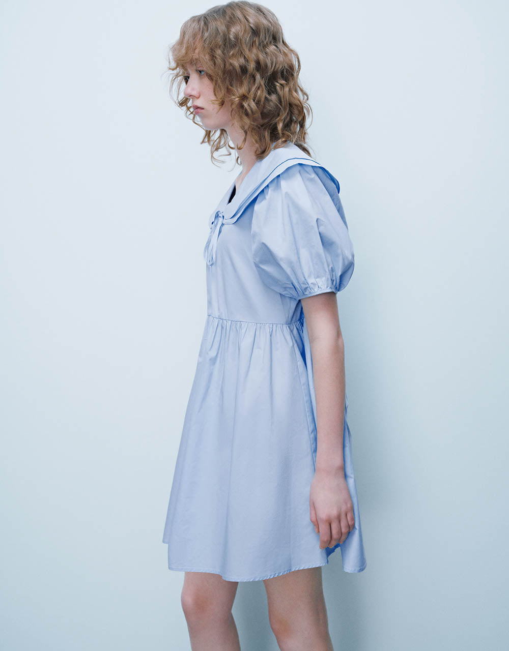 Sailor Collar Neck A-Line Dress