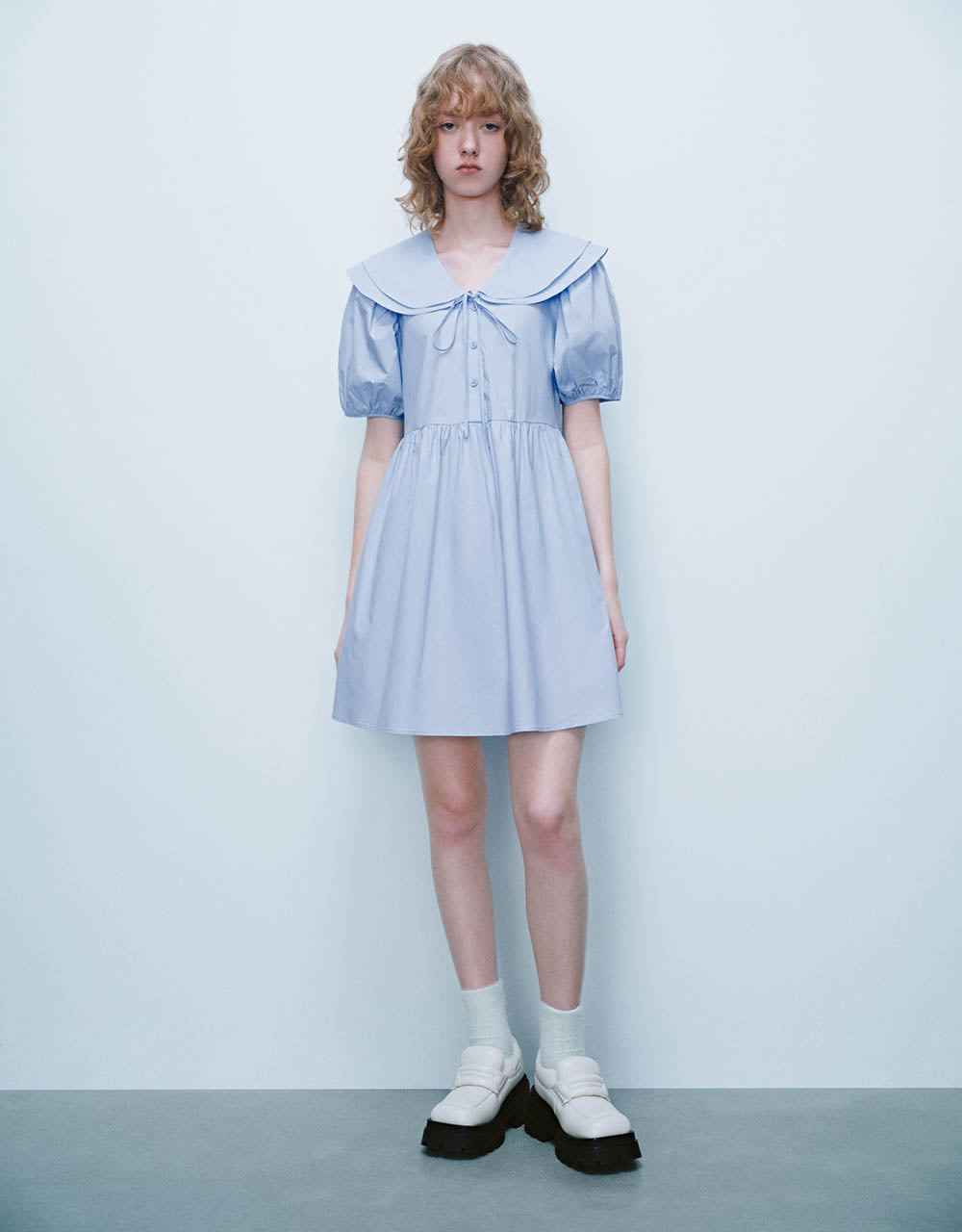 Sailor Collar Neck A-Line Dress