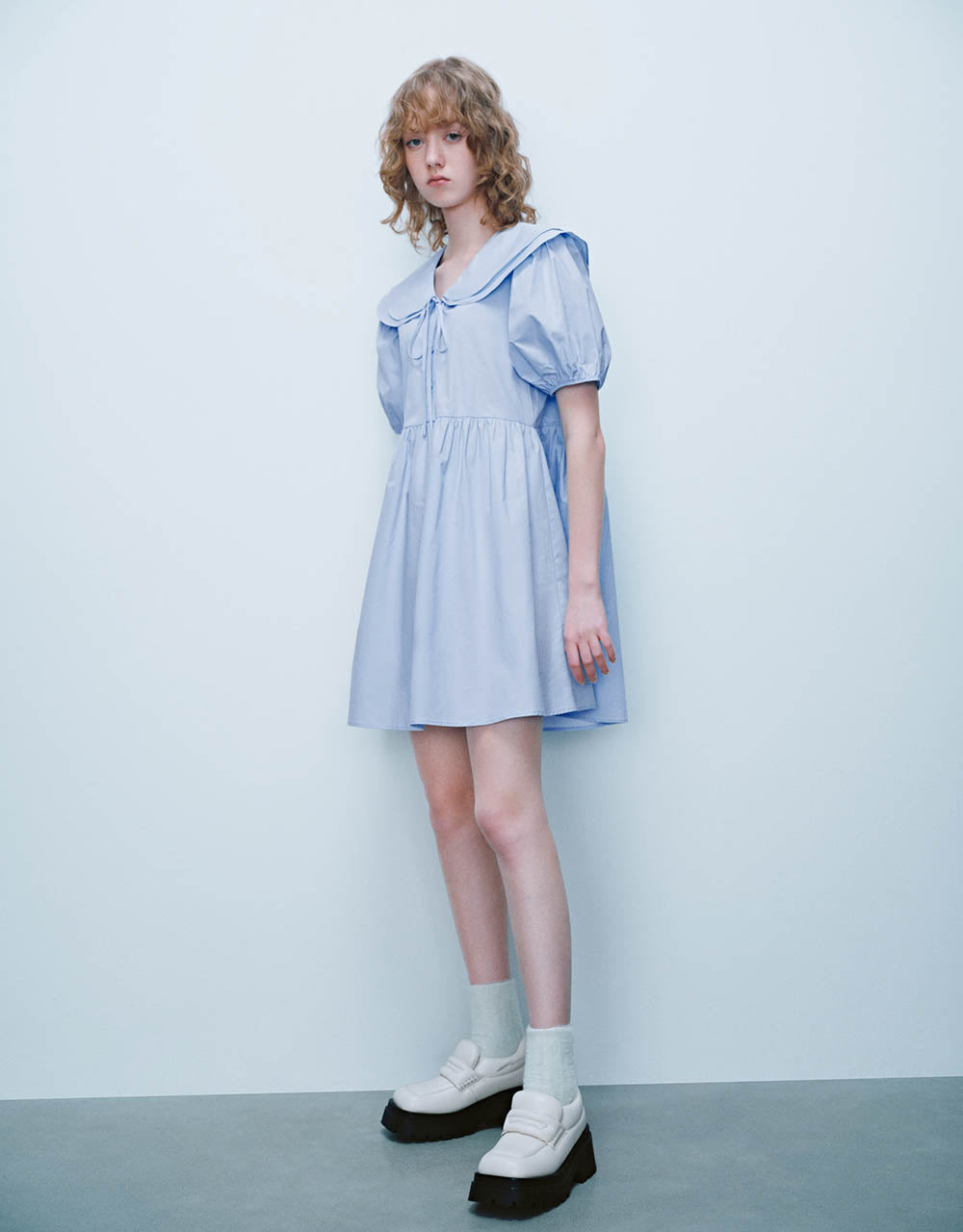 Sailor Collar Neck A-Line Dress