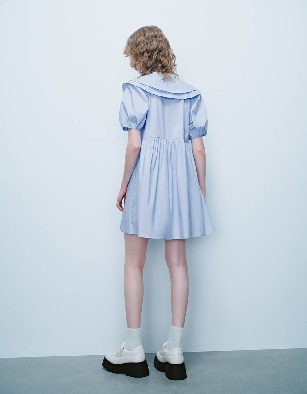 Sailor Collar Neck A-Line Dress