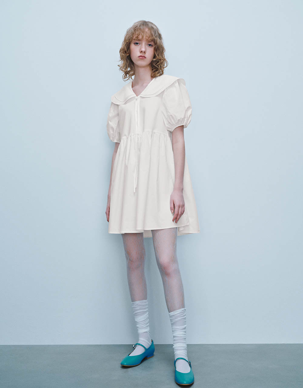 Sailor Collar Neck A-Line Dress