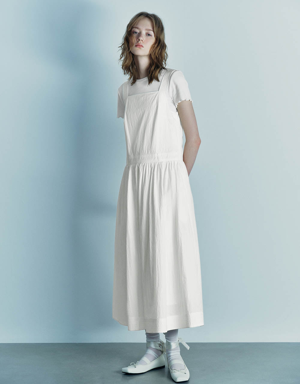 Sleeveless Square-cut Collar A-Line Dress