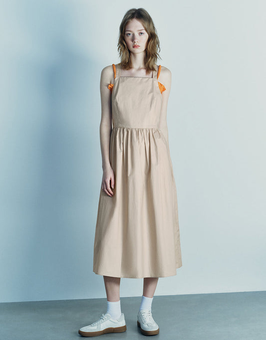 Sleeveless Square-cut Collar A-Line Dress