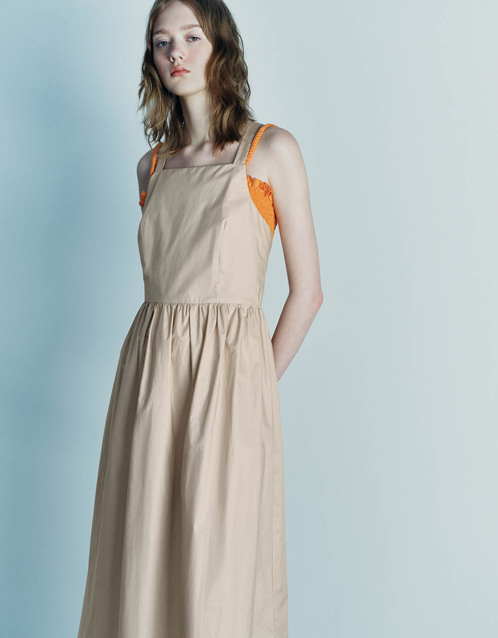 Sleeveless Square-cut Collar A-Line Dress