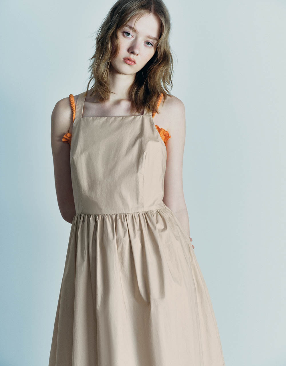 Sleeveless Square-cut Collar A-Line Dress