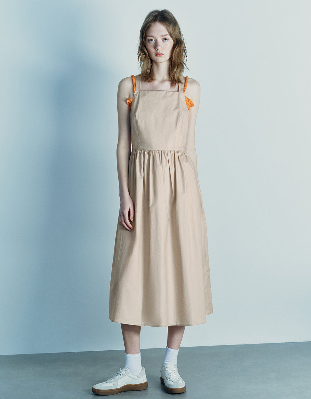 Sleeveless Square-cut Collar A-Line Dress