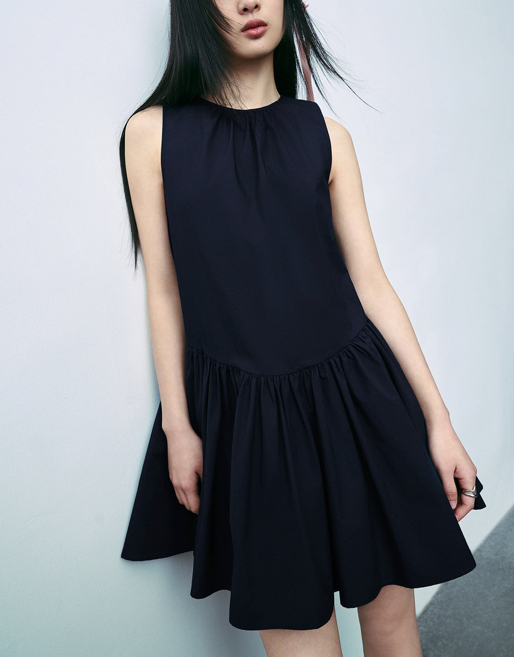 Sleeveless Crew Neck A-Line Dress