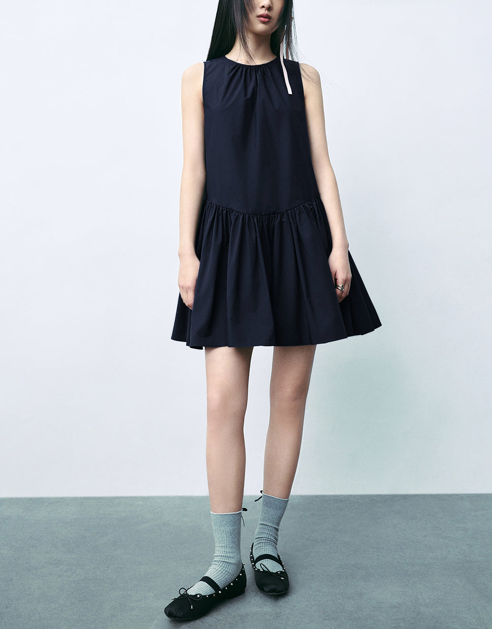 Sleeveless Crew Neck A-Line Dress