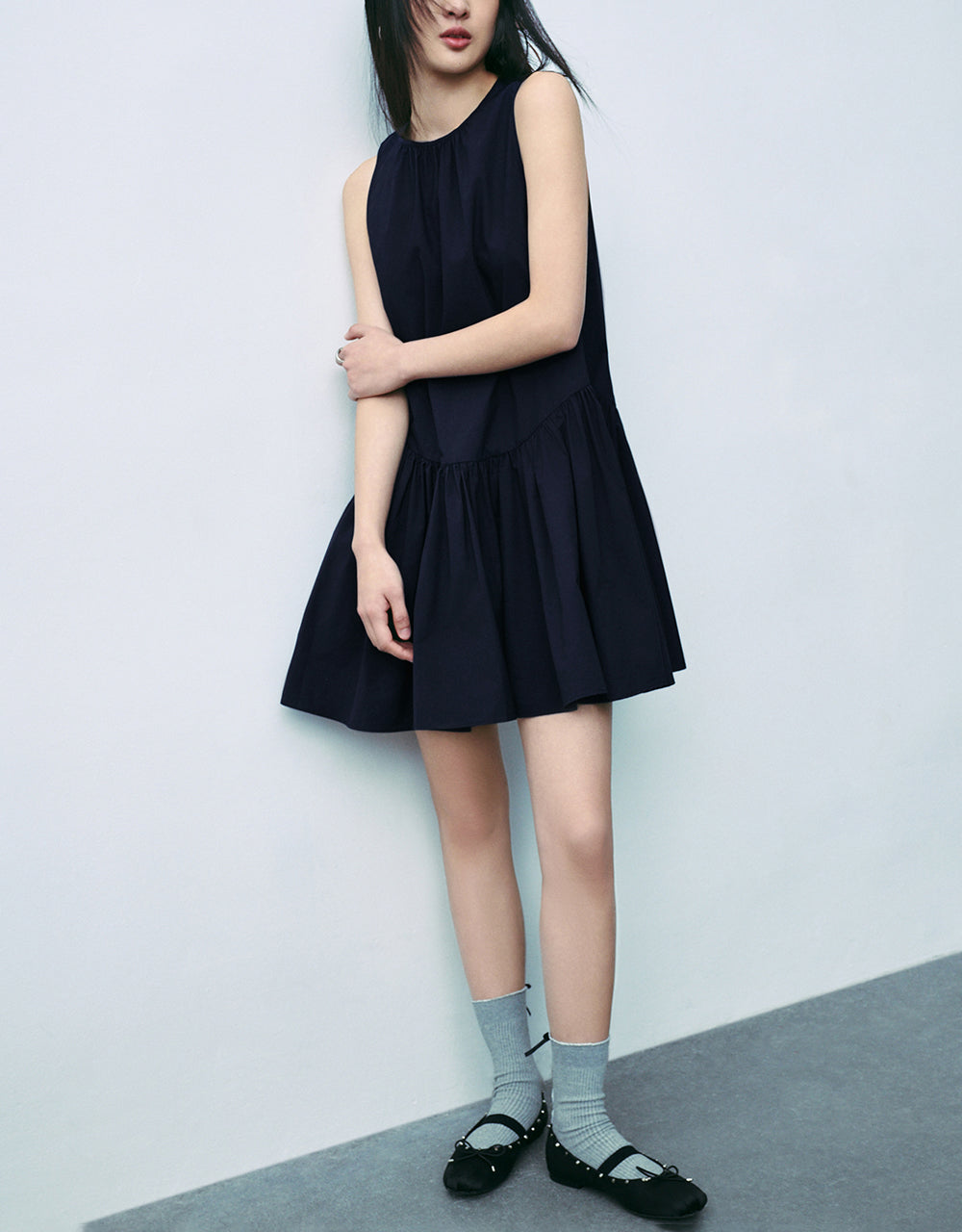 Sleeveless Crew Neck A-Line Dress