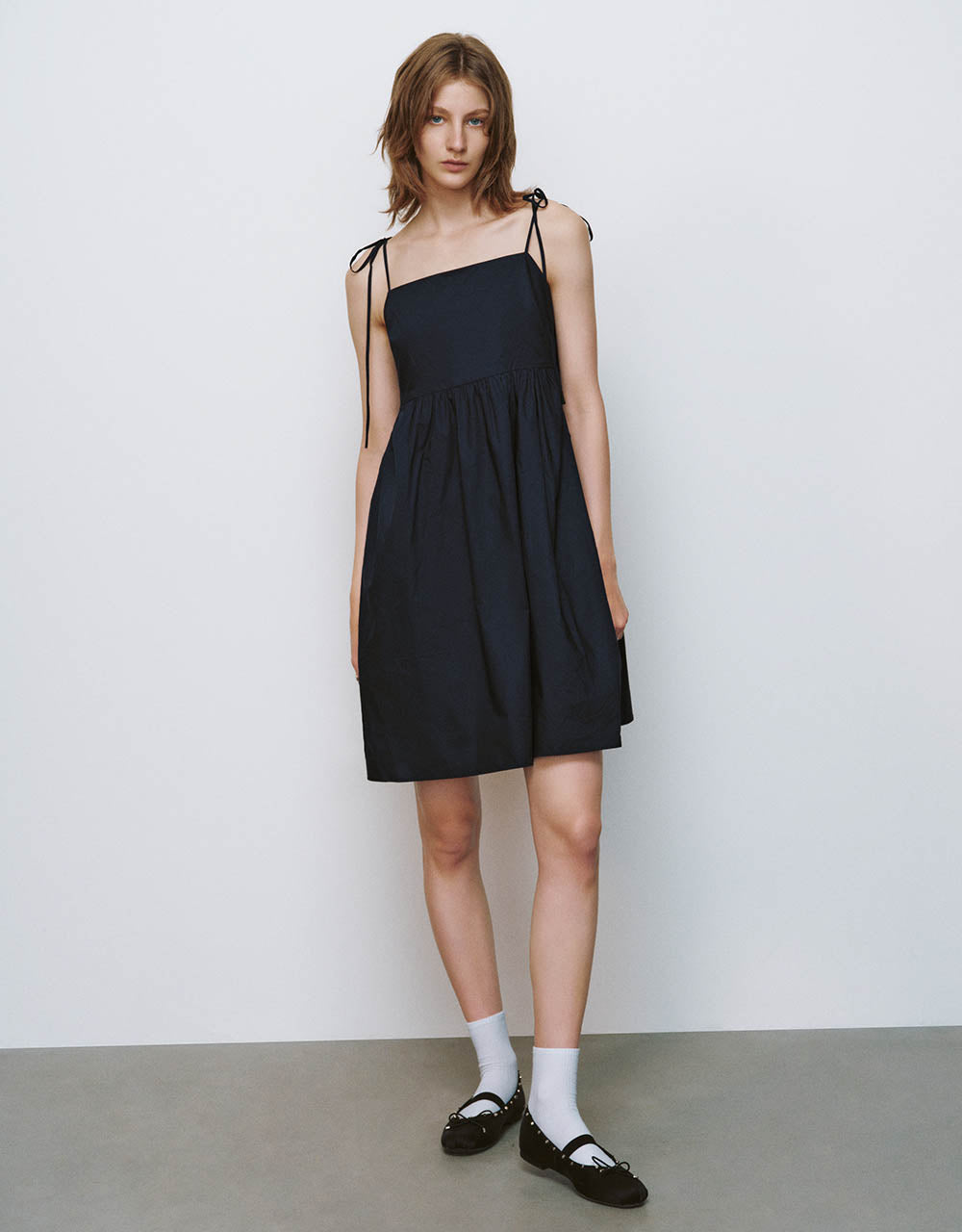 Square-cut Collar A-Line Cami Dress