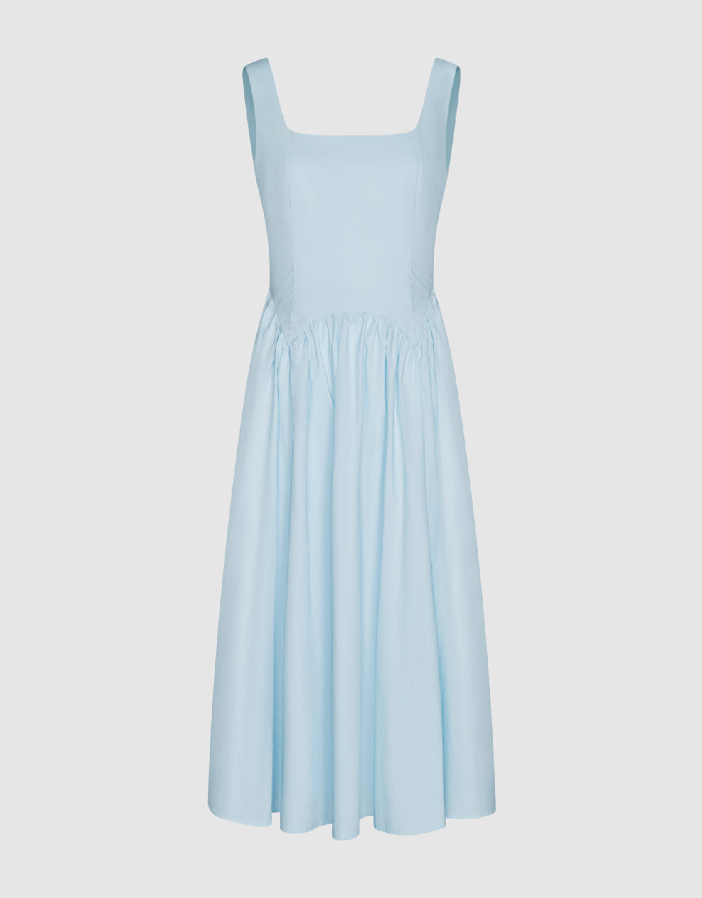 Sleeveless Square-cut Collar A-Line Dress