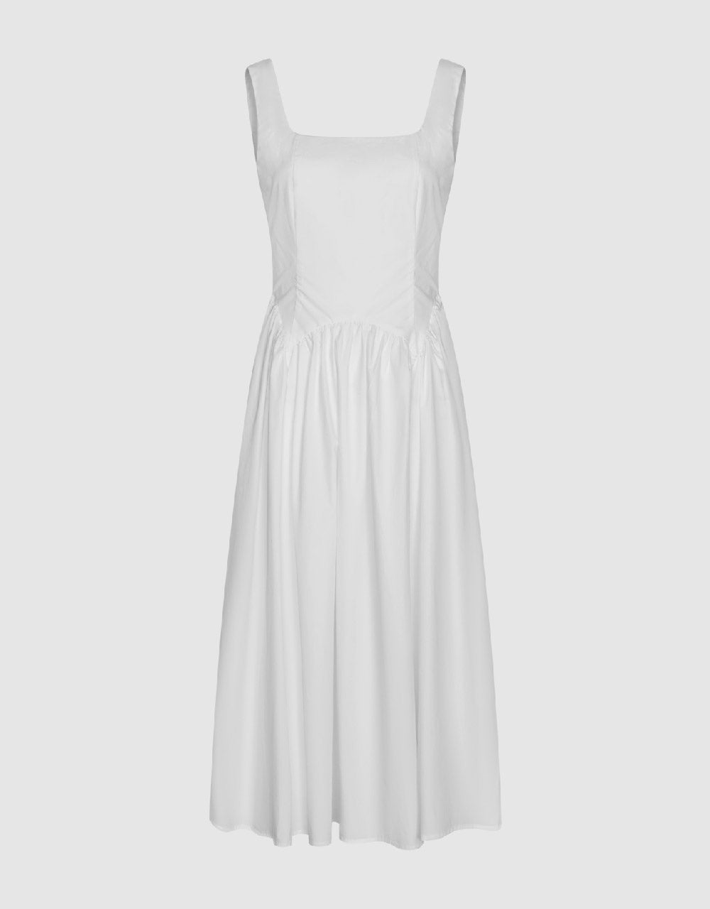 Sleeveless Square-cut Collar A-Line Dress