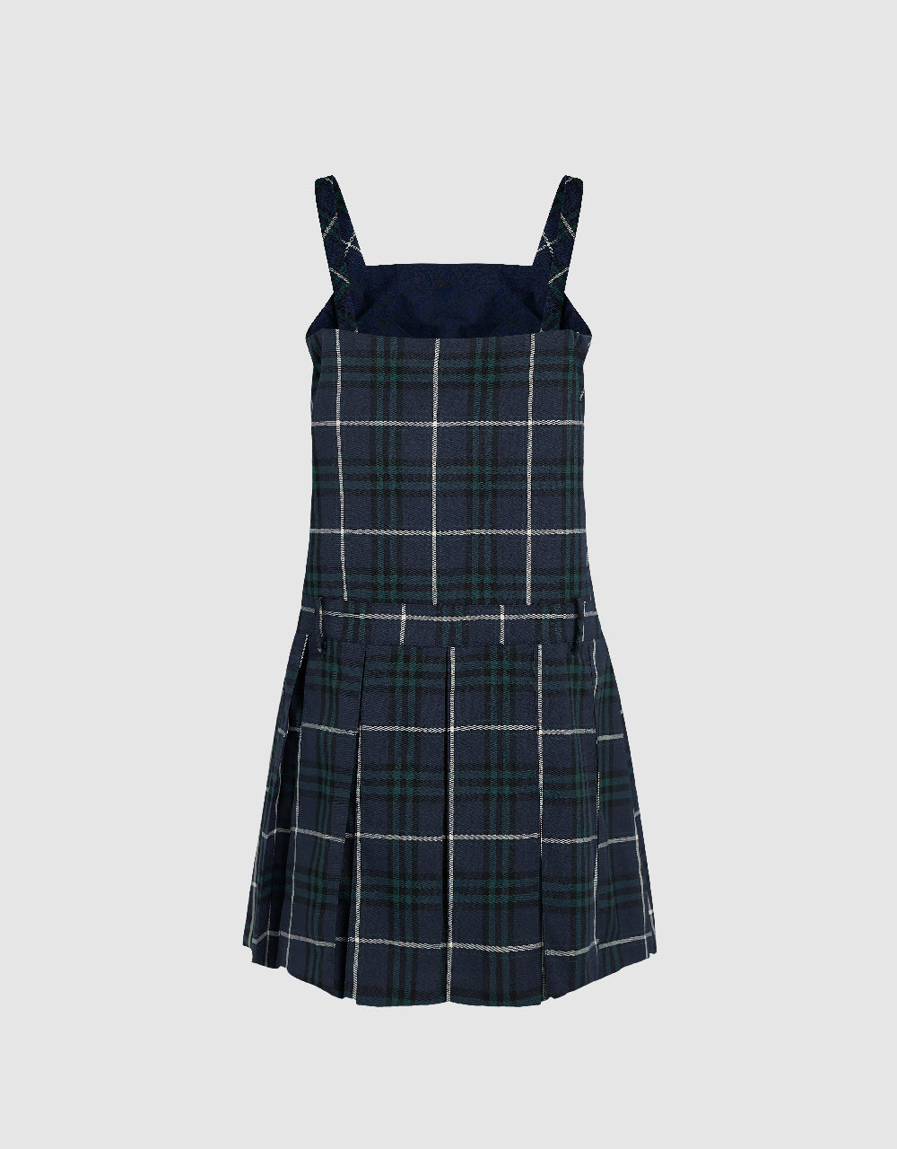 Plaid Sleeveless Square-cut Collar A-Line Dress