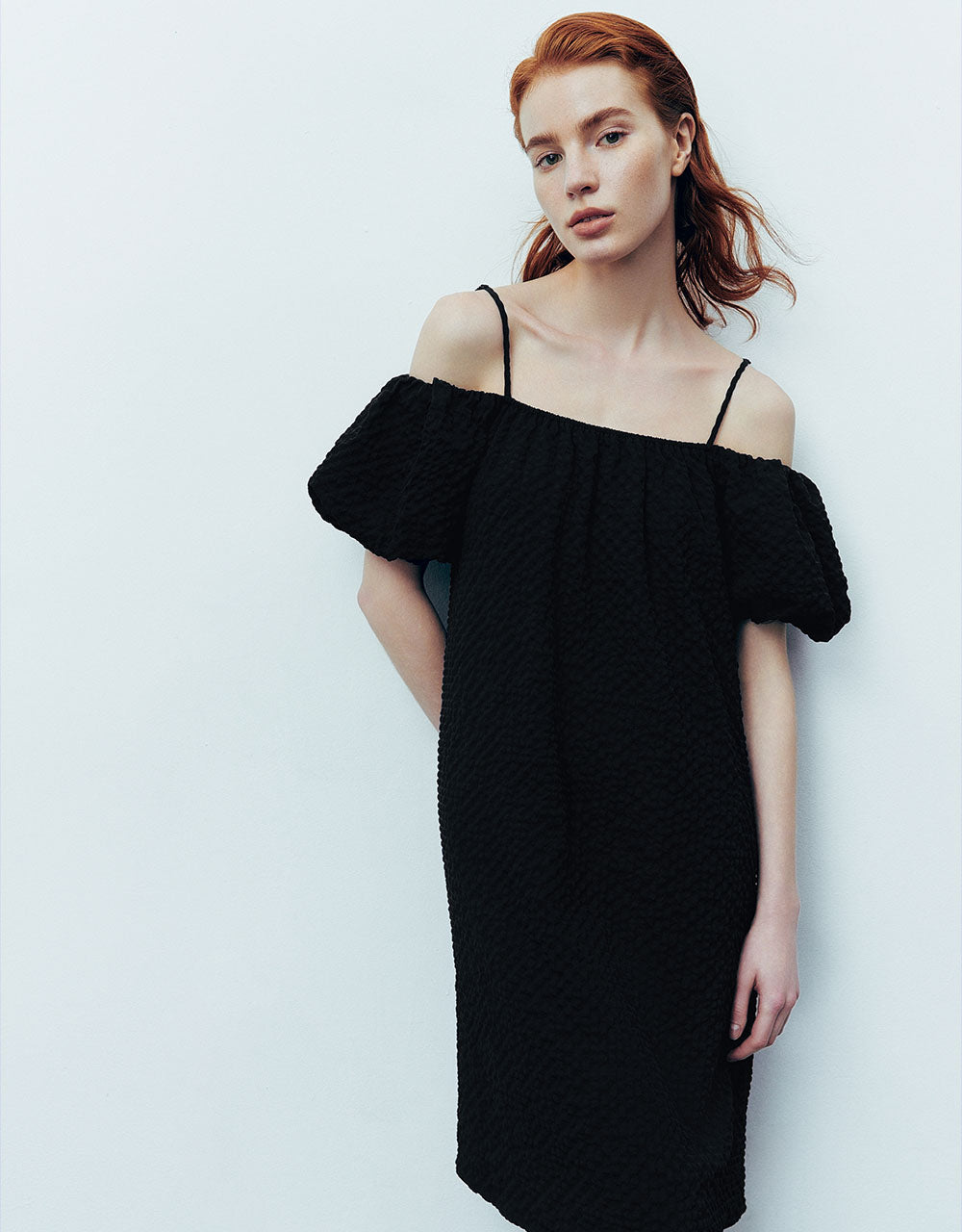 Puff Sleeve Off-Shoulder A-Line Dress