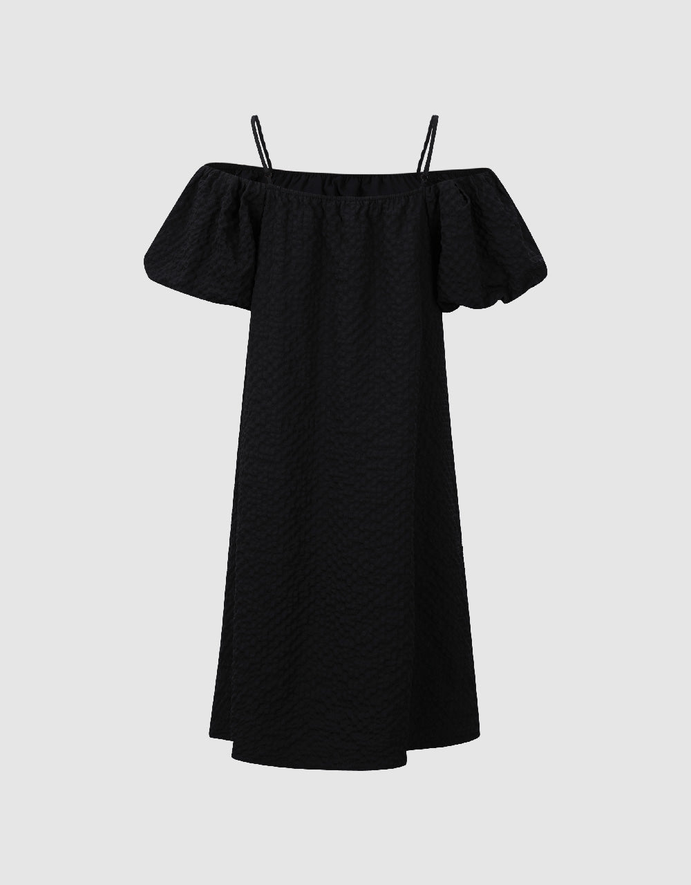 Puff Sleeve Off-Shoulder A-Line Dress