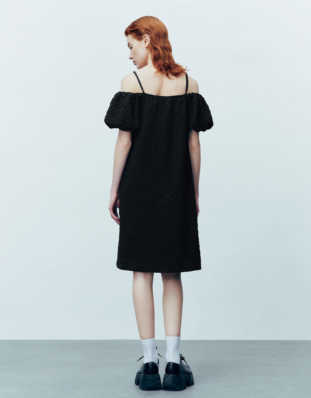 Puff Sleeve Off-Shoulder A-Line Dress