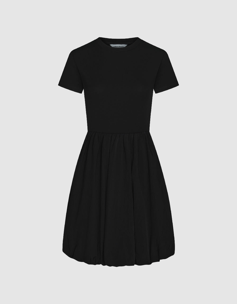 Bubble Hem Crew Neck A-Line Dress