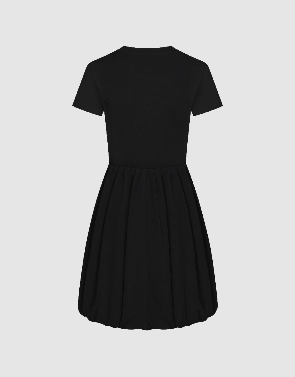 Bubble Hem Crew Neck A-Line Dress