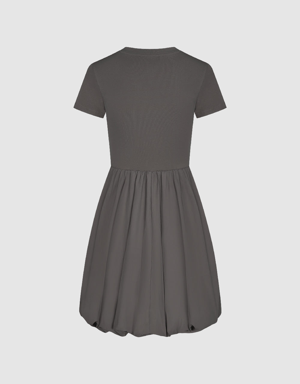 Bubble Hem Crew Neck A-Line Dress