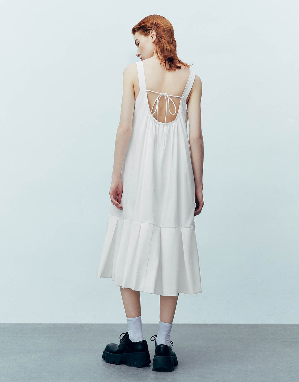 Sleeveless Square-cut Collar A-Line Dress