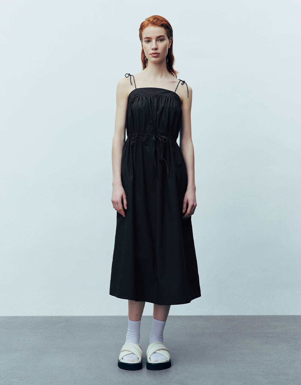 Sleeveless Square-cut Collar A-Line Dress