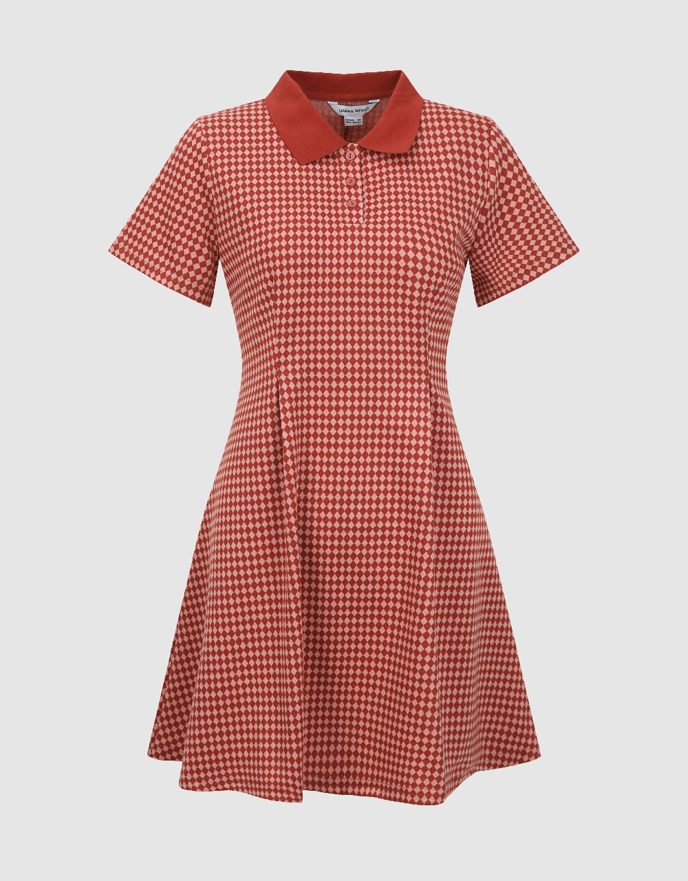 Checkered A-Line Polo Dress