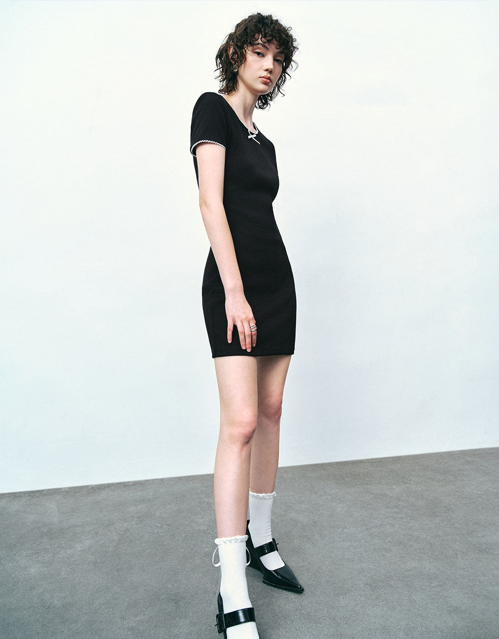 Crew Neck Skater Knitted Dress