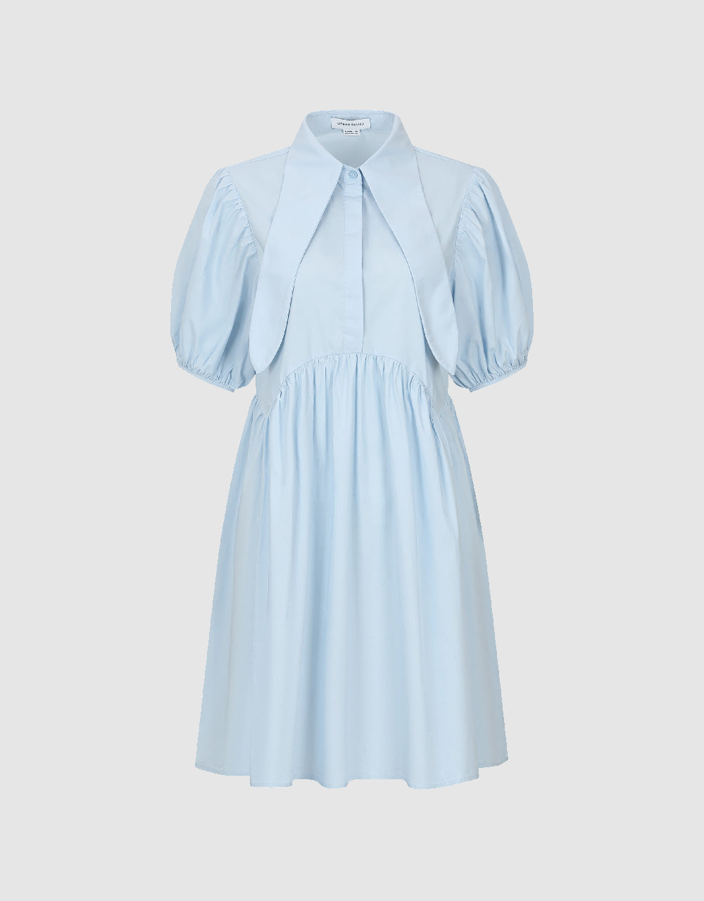 Puff Sleeve Lapel A-Line Shirt Dress