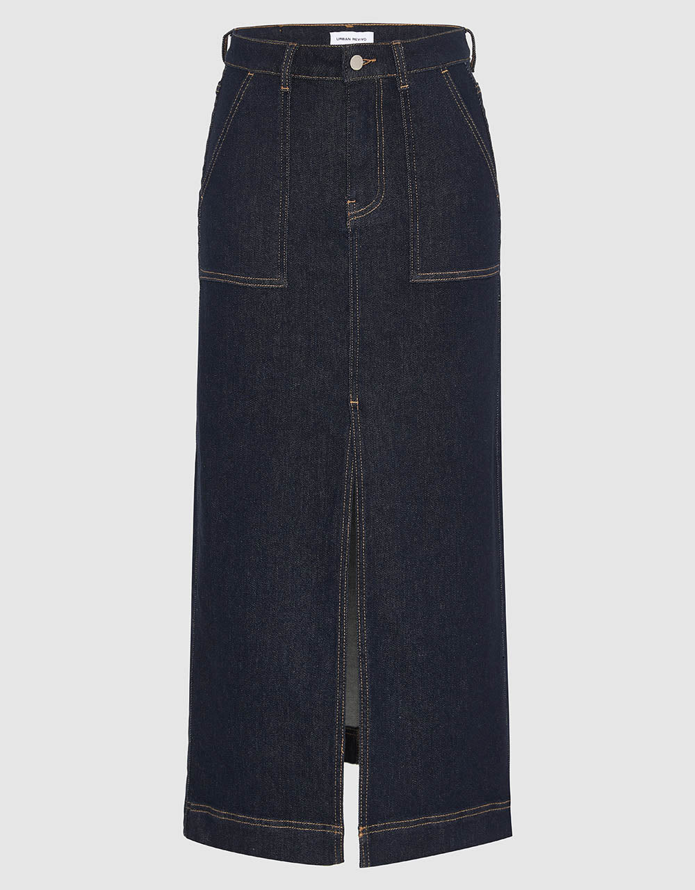 Split Hem Straight Denim Skirt