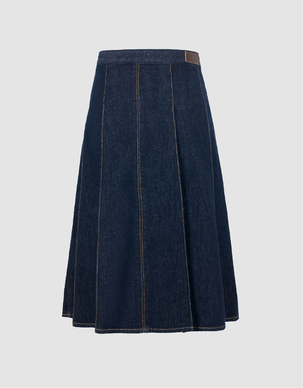 Midi A-Line Denim Skirt