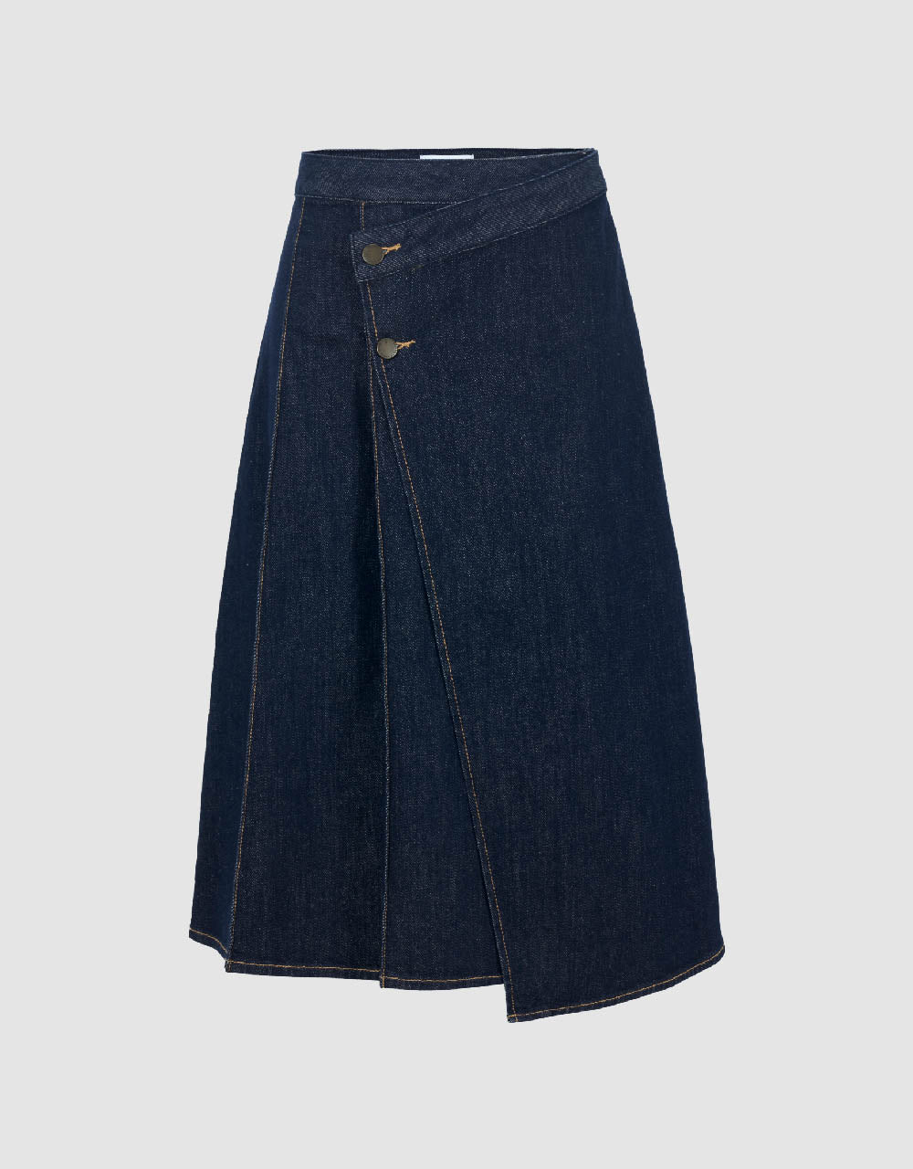 Midi A-Line Denim Skirt