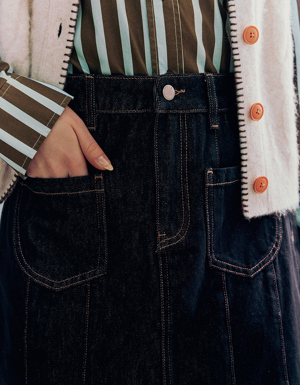 Mini A-Line Denim Skirt