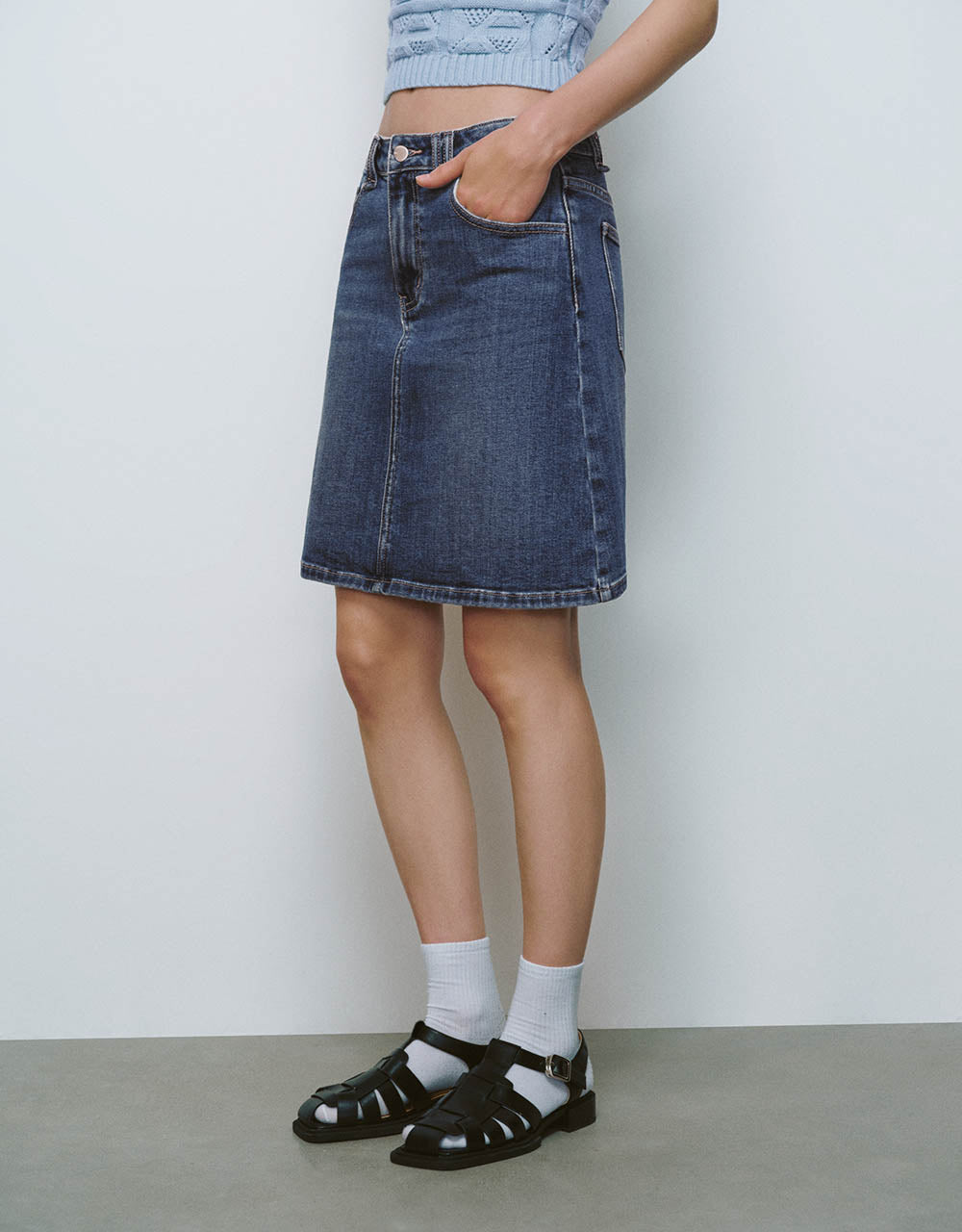 Mini A-Line Denim Skirt