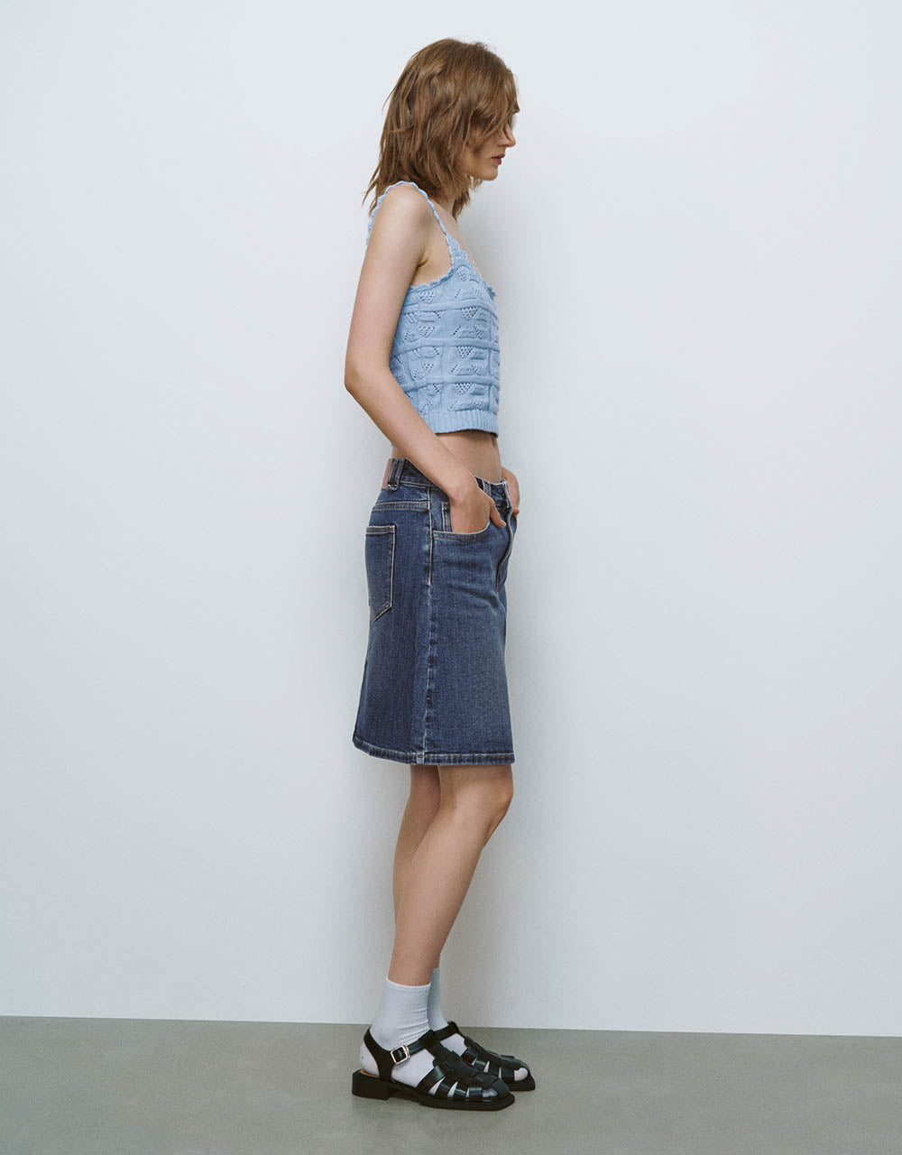 Mini A-Line Denim Skirt