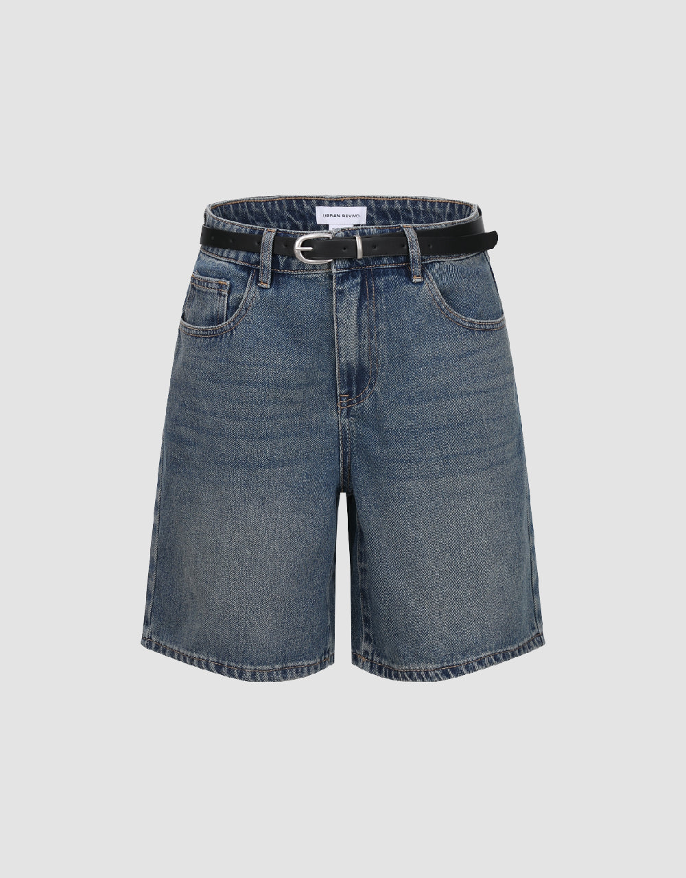 Denim Shorts With Belt